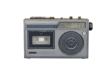 old radio cassette recorder past generation more than 20 years old