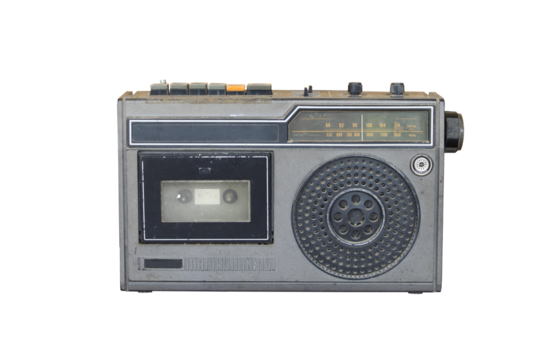 old radio cassette recorder past generation more than 20 years old