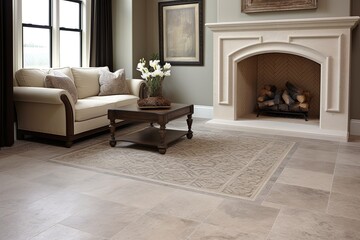 Travertine Tile Flooring Ideas Grey Wall Art: Classic Touch Poster