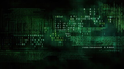 Obraz premium Dark green background with computer code