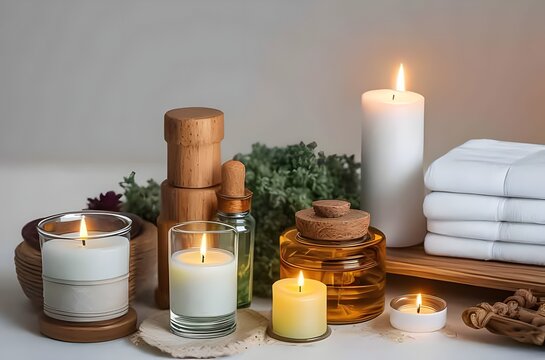 spa still life. natural fragrances typical aromas for spas. relaxing, aromatherapy