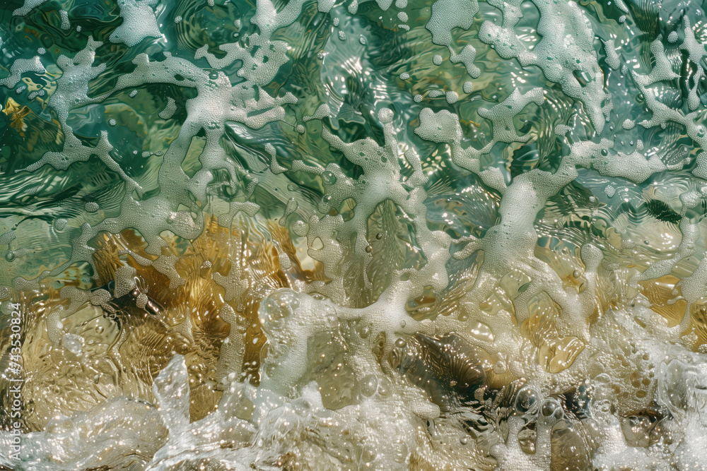 Poster water in the forest river. water splash in the forest. water is the source of life. a slide backgrou
