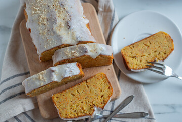 home made carrot sponge cake  - 743532054