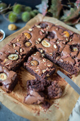 Freshly baked brownie pieces  - 743533011