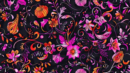 Fototapeta premium girly halloween theme, intricate details, high quality, seamless pattern