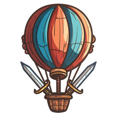 Illustration of an isolated decorative air balloon.