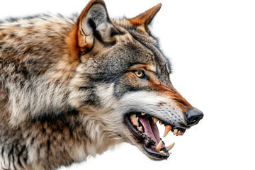 Fierce Wolf in the Night on Transparent Background, PNG