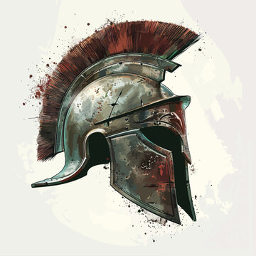 Illustration of the ancient Greek bronze helmet.