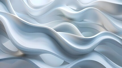 Obraz premium Stylish White Waves Background in Abstract Structures