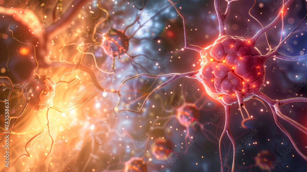 Aufkleber neuron and synapse structure