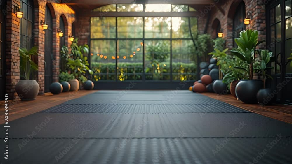 Poster a view of a home gym with a walltowall custom rubber floor designed to reduce noise and impact durin