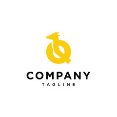 Letter Q Giraffe logo icon vector template eps