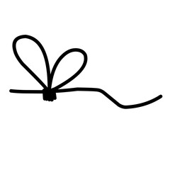 hand drawn simple line bow ribbon