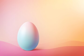 
Illustration a soft pastel-colored background with a single Easter egg in the center, perfect for minimalist Easter-themed designs, with free space available for additional elements