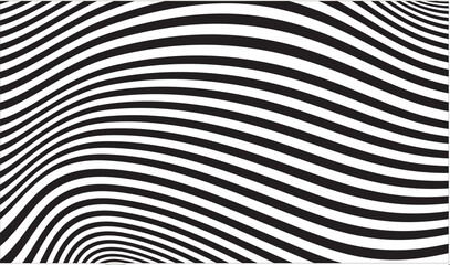 Black and white optical lines, vector illustration design, op art, geometric curve waves line pattern 10.