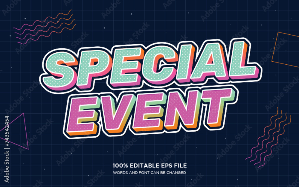 Poster special event 3d editable text style effect