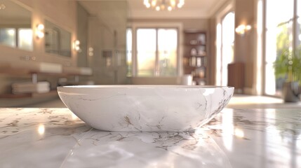 Marble and bathroom blur. Generative AI
