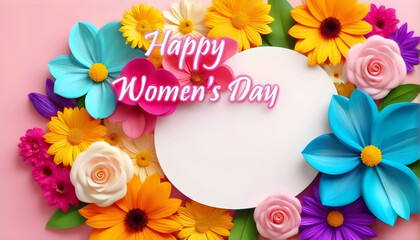 Happy Women's Day card for International women's day