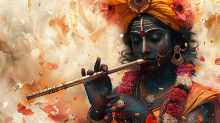 god Krishna - obrazy, fototapety, plakaty