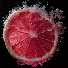 close cut of grapefruit. detailed photo. juicy fruit