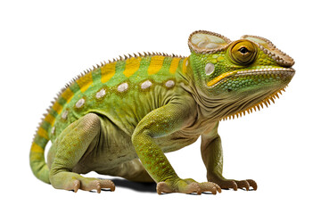 Chameleon isolated on transparent background. Generative AI