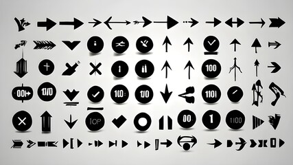 Arrows set of 100 black icons. Arrow icon. Arrow vector collection. Arrow. Cursor. Modern simple arrows. Vector illustration