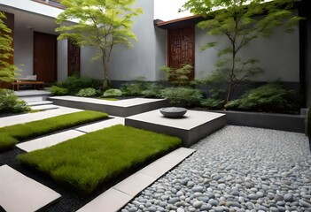 Obraz premium garden and house