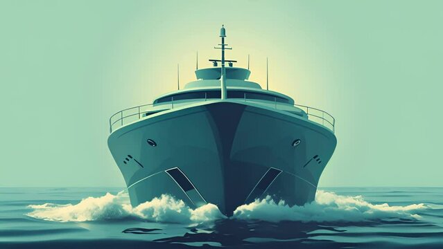 The curved design of the ships bow helps to through the waves and maintain forward momentum maximizing stability and minimizing resistance.