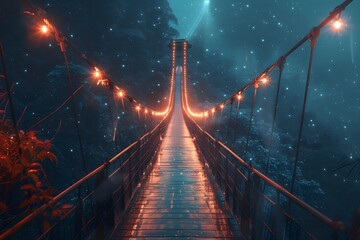 bridge with starlight