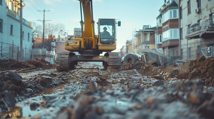Residential Development Excavation with Machinery