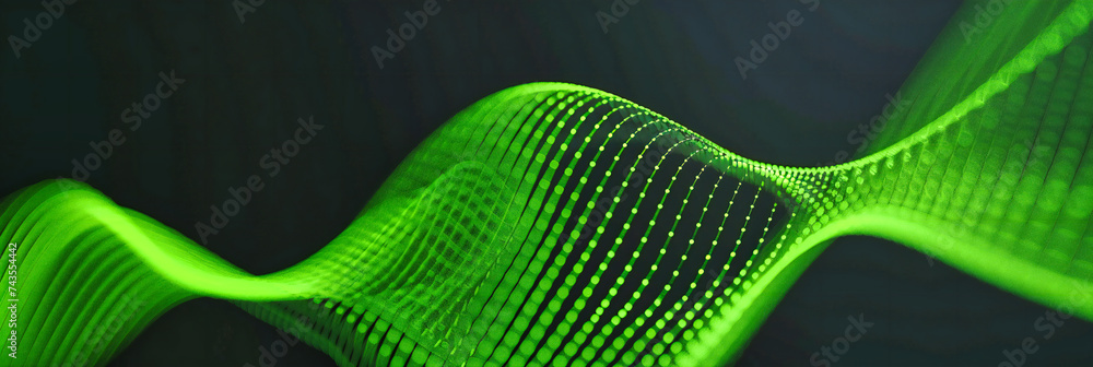 Poster science and technology particle pattern, abstract digital background with futuristic dot wave