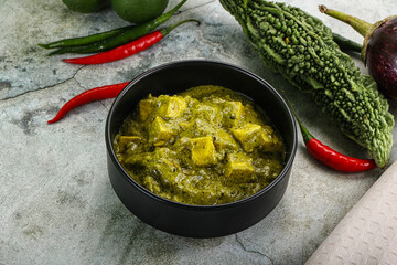 Indian cuisine - palak paneer cheese with spinach