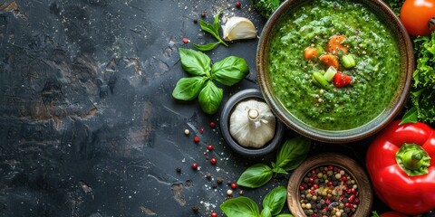 Green bean soup for a homemade vegetarian lunch. Generative Ai.