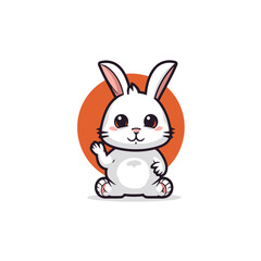 Cute rabbit cartoon vector illustration. Cute little rabbit icon.