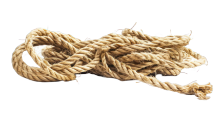 Tangled rope isolated on transparent background