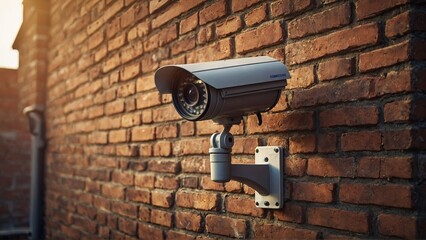 A CCTV Camera setup at the wall of a house