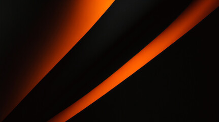 Geometrisches abstraktes breites horizontales Banner mit orangefarbenen und schwarzen Linien und Formen. Farbiger, moderner, sportlicher, heller, futuristischer, horizontaler, abstrakter, breiter.