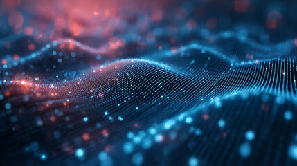 Abstract background with neural network, database flow, cloud computing