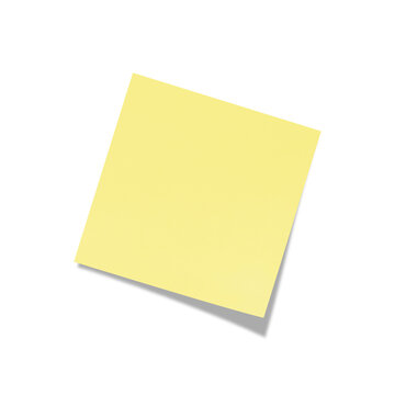 Yellow sticky note isolated on transparent background PNG