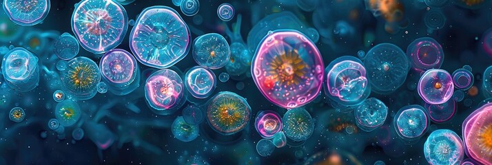 A phytoplankton from the ocean that is pink in color. Generative Ai.