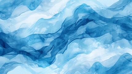 Vibrant watercolor waves in abstract design. Painted effect. Illustration.