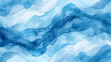 Fototapeta premium Vibrant watercolor waves in abstract design. Painted effect. Illustration.