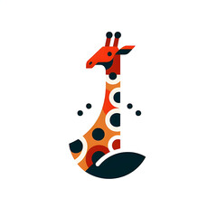 flat logo of Vector giraffe illustration vector, colorful giraffe illustration