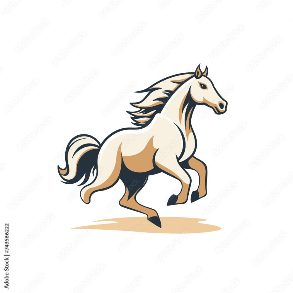 Sticker horse vector logo template. vector illustration of a horse on a white background.