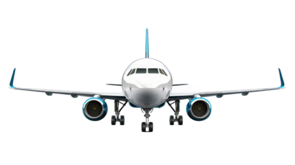 Typical airplane isolated on transparent background