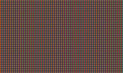RGB TV, Monitor screen fragment pixels macro. RGB Screen dots seamless pattern. Vector Illustration