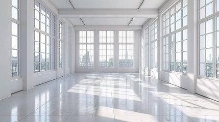 Fototapeta premium large window into white office