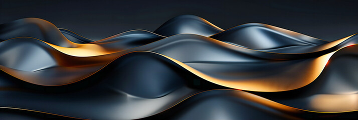 Sleek Modern Abstraction, Metallic Flow and Gradient Design, Dynamic Background for Business and Technology