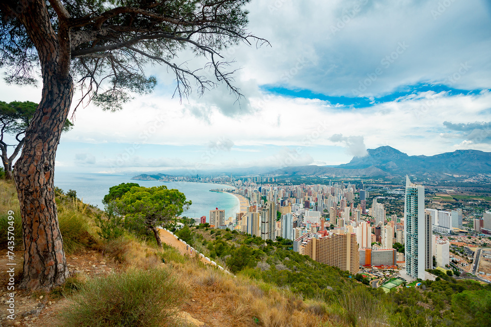 Poster Benidorm, Spain. View over the city and beach	
