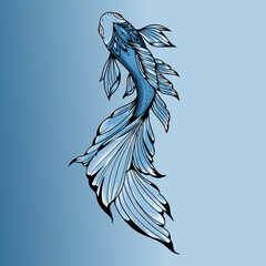 Blue fish backround vector design
